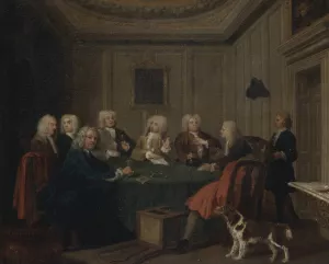 A Club of Gentlemen Oil painting by Joseph Highmore