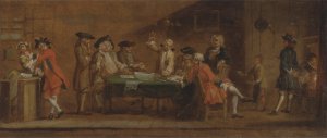 Figures in a Tavern or Coffee House by Joseph Highmore Oil Painting