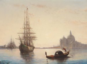 Venice by Joseph Hippolyte Aussandon Oil Painting