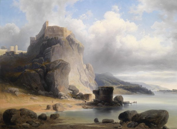 Main Product Photo of Blick auf die Burgruine Devin  Painting by Joseph Holzer