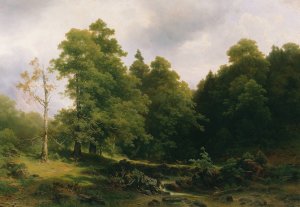 Der stille Waldwinkel by Joseph Holzer Oil Painting