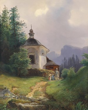 Kapelle auf dem Kalvarienberge by Joseph Holzer Oil Painting