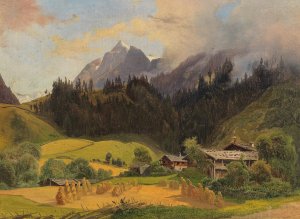 Partie aus dem Pinzgau by Joseph Holzer Oil Painting