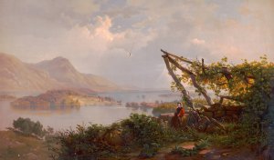 Sunset on the coast of Wales Oil painting by Joseph Hoover
