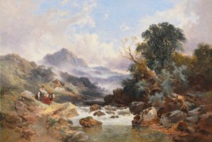 Walisische Berglandschaft by Joseph Horlor Oil Painting