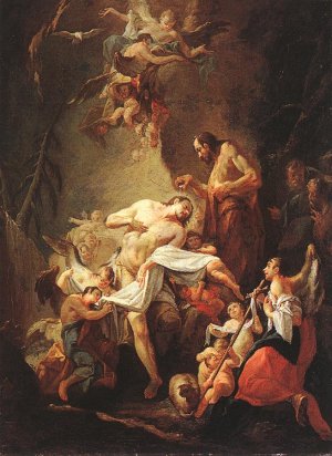 Baptism of Christ by Joseph Ignaz Mildorfer Oil Painting
