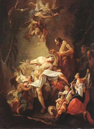 Baptism of Christ by Joseph Ignaz Mildorfer Oil Painting