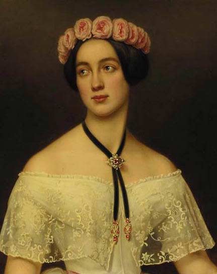 Elisabeth von Sachsen-Altenburg by Joseph Karl Stieler - Hand-Painted Oil Painting Reproduction