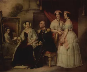 Family Portrait of the Herzogs, Joseph von Sachsen-Altenburg by Joseph Karl Stieler Oil Painting