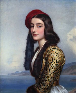 Katerina Rosa Botsaris by Joseph Karl Stieler Oil Painting