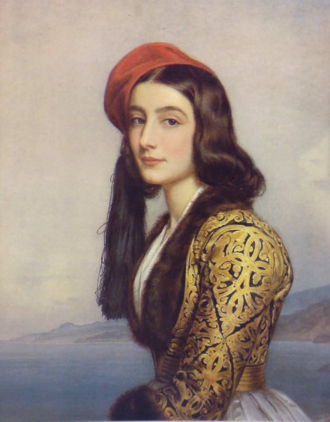Main Product Photo of Katerina Rosa Botzaris Painting by Joseph Karl Stieler