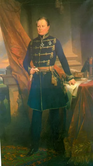 Konig Wilhelm I by Joseph Karl Stieler Oil Painting