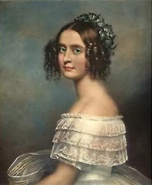 Portrait of Alexandra Amalia Prinzessin von Bayern by Joseph Karl Stieler - Oil Painting Reproduction