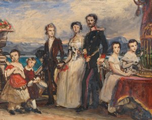Studie zu dem Gemalde 'Die Geschwister der Kaiserin Elisabeth von Osterreich' by Joseph Karl Stieler Oil Painting