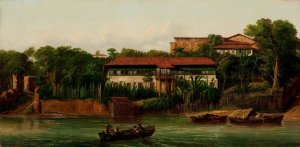 Residence on the Banks of the Anil River by Joseph Leon Righini Oil Painting