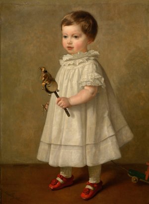 Maria Leys, the Artist's Daughter by Joseph Lies Oil Painting