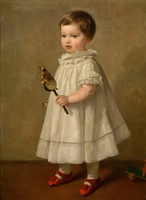 Maria Leys, the Artist's Daughter by Joseph Lies Oil Painting