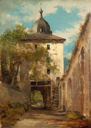 The Town Gate, Boppart by Joseph Magnus Stack Oil Painting