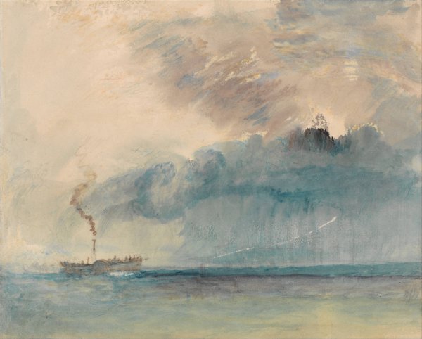 A Paddle-steamer in a Storm  by Joseph Mallord William Turner - Hand-Painted Oil Painting Reproduction