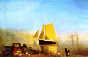 A Sail Boat at Rouen by Joseph Mallord William Turner - Oil Painting Reproduction