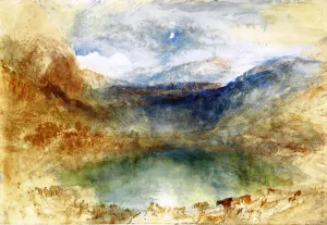 A Swiss Lake, Lungernzee by Joseph Mallord William Turner - Oil Painting Reproduction