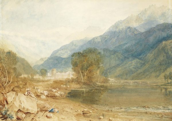 A View From The Castle Of St. Michael, Bonneville, Savoy, From The Banks Of The Arve River by Joseph Mallord William Turner - Hand-Painted Oil Painting Reproduction