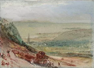 A View of Harfleur from the Road to Lillebonne by Joseph Mallord William Turner - Oil Painting Reproduction