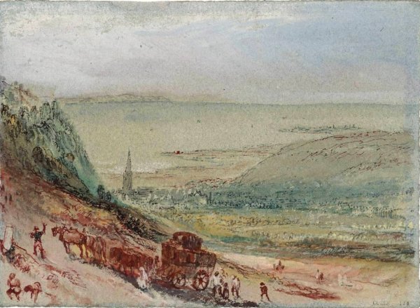 A View of Harfleur from the Road to Lillebonne by Joseph Mallord William Turner - Hand-Painted Oil Painting Reproduction