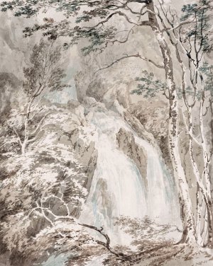 A Waterfall by Joseph Mallord William Turner Oil Painting