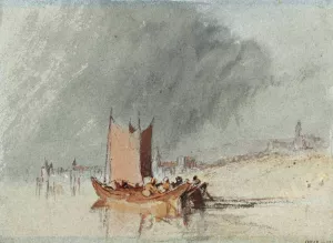 Boats on the Loire, Possibly Near Ingrandes by Joseph Mallord William Turner - Oil Painting Reproduction