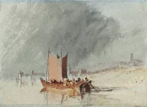 Boats on the Loire, Possibly Near Ingrandes by Joseph Mallord William Turner Oil Painting