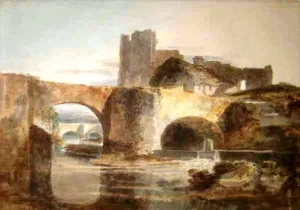 Brecon Bridge and Castle by Joseph Mallord William Turner - Oil Painting Reproduction