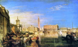 Bridge of Sighs, Ducal Palace and Custom-House, Venice by Joseph Mallord William Turner - Oil Painting Reproduction
