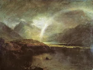 Buttermere Lake, with Park of Cromackwater, Cumberland, a Shower by Joseph Mallord William Turner Oil Painting