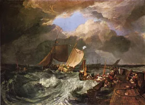 Calais Pier, with French Poissards sic Preparing for Sea by Joseph Mallord William Turner - Oil Painting Reproduction