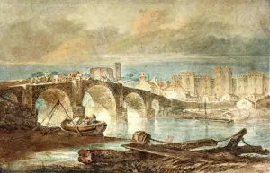 Cardiff Bridge and Castle by Joseph Mallord William Turner - Oil Painting Reproduction