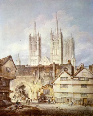 Cathedral Church at Lincoln by Joseph Mallord William Turner - Oil Painting Reproduction