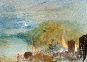 Caudebec-en-Caux from Above, A Study by Moonlight by Joseph Mallord William Turner - Oil Painting Reproduction