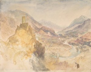 Chatel Argent and the Val d'Aosta from above Villeneuve by Joseph Mallord William Turner Oil Painting