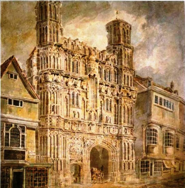Main Product Photo of Christchurch Gate, Canterbury Painting by Joseph Mallord William Turner