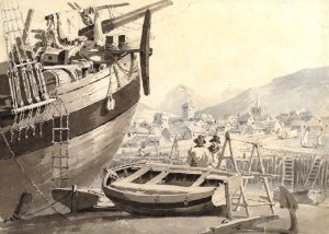 Coast Scene, with Boat in the Foreground - Near Dover by Joseph Mallord William Turner Oil Painting