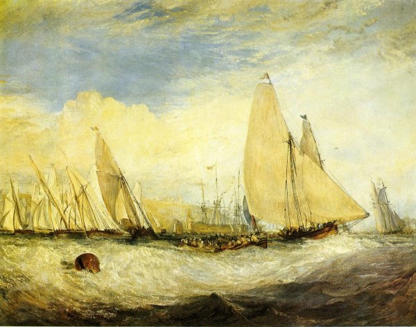 East Cowes Castle, the Seat of J. Nash, Esq.; the Regatta Beating to Windward by Joseph Mallord William Turner - Hand-Painted Oil Painting Reproduction