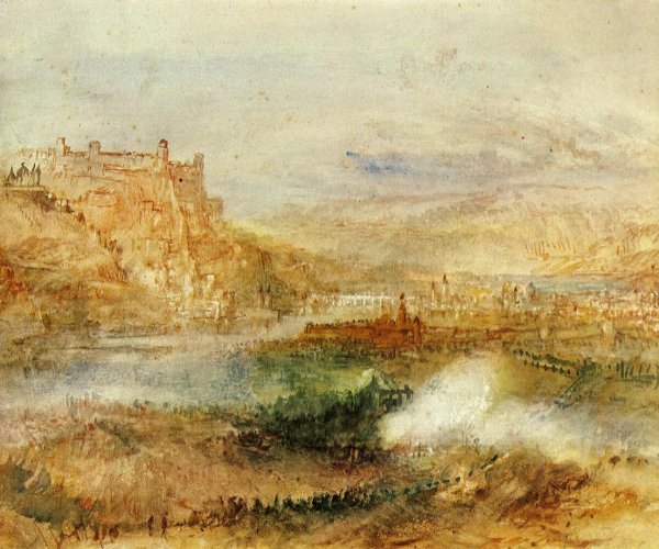 Ehrenbrietstein and Coblenz by Joseph Mallord William Turner - Hand-Painted Oil Painting Reproduction