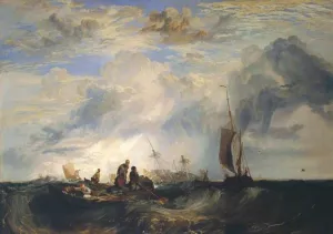 Entrance of the Meuse: Orange-Merchant on the Bar, Going to Pieces by Joseph Mallord William Turner Oil Painting