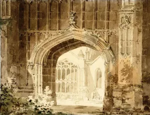 Evesham, The Church of St Lawrence, Seen through the Arch of the Bell Tower by Joseph Mallord William Turner - Oil Painting Reproduction