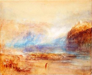 Falls of the Rhine at Schaffhausen - Distant View by Joseph Mallord William Turner Oil Painting