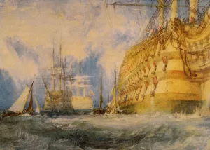 First Rate, Taking in Stores painting by Joseph Mallord William Turner