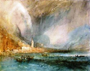 Fluelen from the Lake Oil painting by Joseph Mallord William Turner