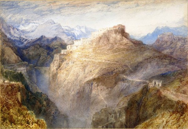 Fort of L`Essillon, Val de la Maurienne, France by Joseph Mallord William Turner - Hand-Painted Oil Painting Reproduction