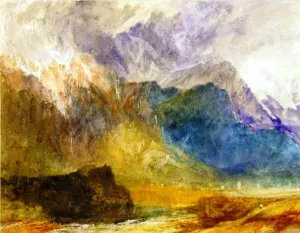 From Sarre looking towards Aymavilles, Val d'Aosta painting by Joseph Mallord William Turner